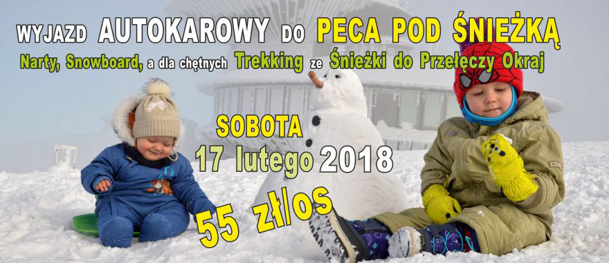 Wyjazd autokarowy na narty i snowboard do Peca pod Śnieżką luty 2018